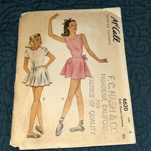 Vintage 1940’s McCall Sewing Pattern 6620
